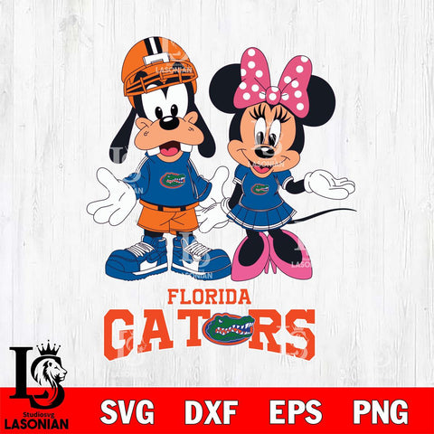 Florida Gators Goofy and Minnie mouse Football SVG DXF EPS PNG FILE,NCAA svg ,Football Digital Download,Instant Download, Silhouette