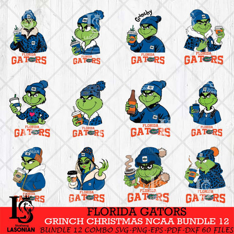 Florida Gators Grinch Christmas NCAA Bundle 12 Svg Eps Dxf Png File,Cricut files, Digital Download, Instant Download