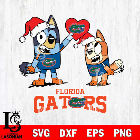 Florida Gators Love Bluey Christmas Svg Eps Dxf Png File, Digital Download