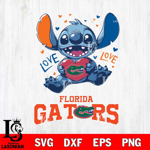 Florida Gators Love Stitch, Svg Eps Dxf Png File, Digital Download