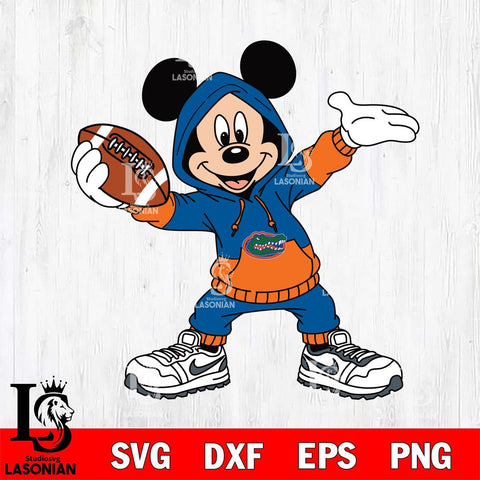 Florida Gators Mickey Disney Football Christmas File Cut, NCAA SVG DXF EPS PNG FILE, Digital Download , Criucut , Silhouette