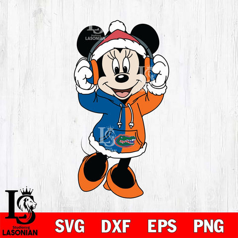 Florida Gators Minnie Mouse Disney Football Christmas File Cut, NCAA SVG DXF EPS PNG FILE, Digital Download , Criucut , Silhouette