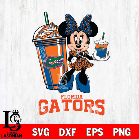 Florida Gators Minnie Mouse Fan And Coffee Svg Eps Dxf Png File, Digital Download, Instant Download