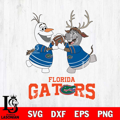 Florida Gators Olaf & Sven Football Cricut,Christmas SVG DXF EPS PNG FILE, NCAA Digital Download,Instant Download, Silhouette