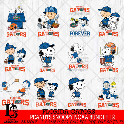 Florida Gators Peanuts Snoopy Player NCAA Bundle 12 SVG DXF EPS PNG FILE,Snoopy File Cut, bundle NCAA Digital Download,Instant Download, Silhouette