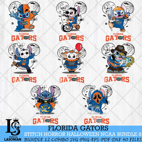 Florida Gators Stitch Horror Halloween Bundle NCAA Svg Eps Dxf Png File, Digital Download, Instant Download
