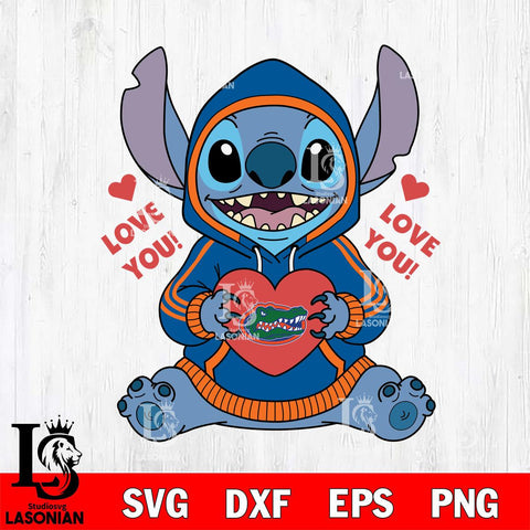 Florida Gators Stitch Love You File Cut, NCAA SVG DXF EPS PNG FILE, Digital Download , Criucut , Silhouette