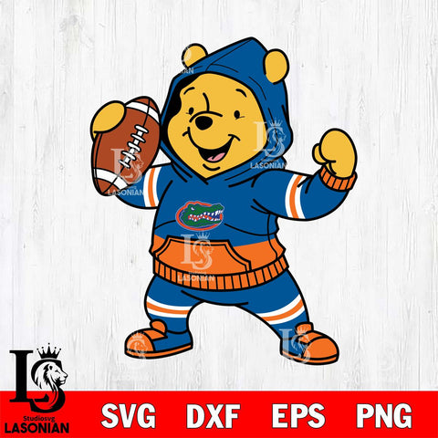 Florida Gators Winnie The Pooh Disney Football Christmas File Cut, NCAA SVG DXF EPS PNG FILE, Digital Download , Criucut , Silhouette