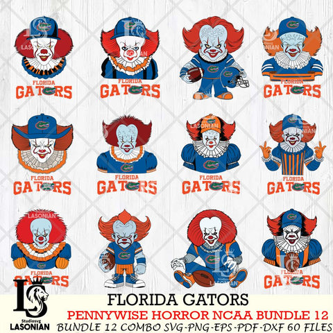 Florida Gators  Pennywise Horror NCAA Bundle 12 SVG Svg Eps Dxf Png File, Digital Download