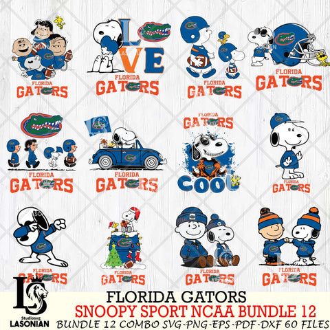 Florida Gators  Snoopy NCAA Bundle 12 SVG Svg Eps Dxf Png File, Digital Download