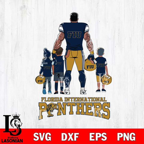 Florida International Panthers 4 Father and son Rugby SVG DXF EPS PNG FILE,NCAA SVG, Father day Digital Download,Instant Download, Silhouette