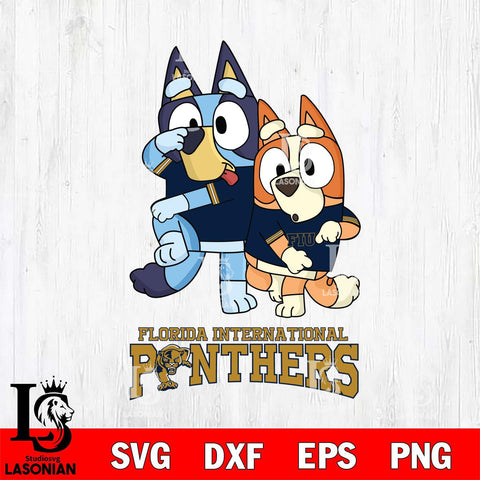 Florida International Panthers Bluey & Bingo Svg Eps Dxf Png File, NCAA svg, Digital Download, Instant Download