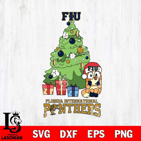 Florida International Panthers Bluey Chilli Christmas Tree Svg Eps Dxf Png File, Digital Download