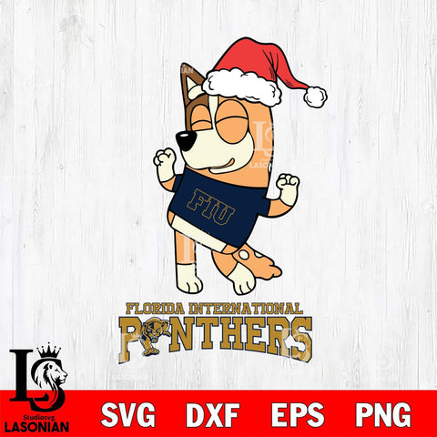 Florida International Panthers Bluey Chilli Happy Christmas Svg Eps Dxf Png File, Digital Download