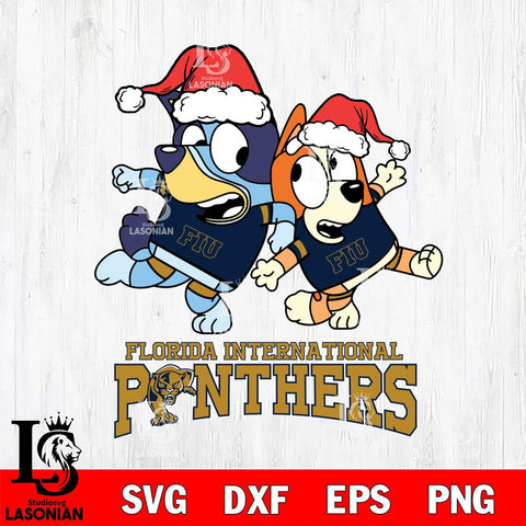Florida International Panthers Bluey Christmas Holiday Svg Eps Dxf Png File, Digital Download