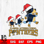 Florida International Panthers Bluey Family Christmas Svg Eps Dxf Png File, Digital Download