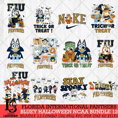 Florida International Panthers Bluey Halloween NCAA 12 SVG Eps Dxf Png File, Bundle NCAA svg, Digital Download, Instant Download