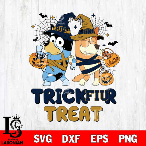Florida International Panthers Bluey Trick or Treat Halloween 2 Svg Eps Dxf Png File, Digital Download, Instant Download