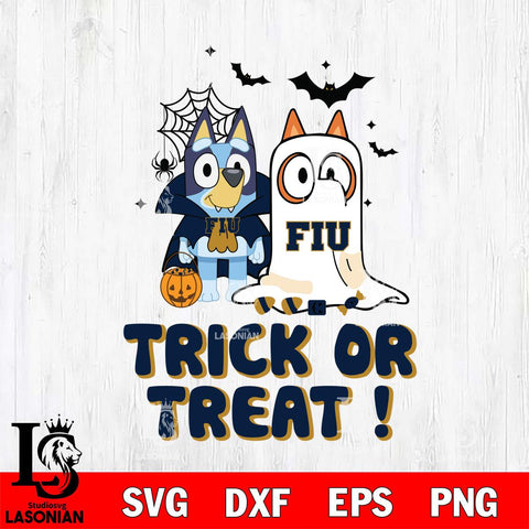 Florida International Panthers Bluey Trick or Treat Halloween Svg Eps Dxf Png File, Digital Download, Instant Download