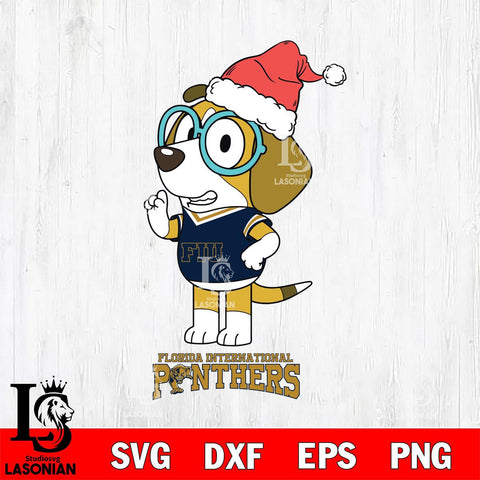 Florida International Panthers Christmas Bluey Honey Sport Cut Files,Bluey Cricut,Christmas Svg , Bluey svg , Digital Download, dxf eps png pdf file