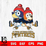 Florida International Panthers Christmas Bluey & Bingo Sit Cut Files,Bluey Cricut,Christmas Svg , Bluey svg , Digital Download, dxf eps png pdf file