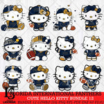 Florida International Panthers Cute Hello Kitty Bundle 12 SVG Eps Dxf Png File, NCAA Bundle svg, Digital Download, Instant Download