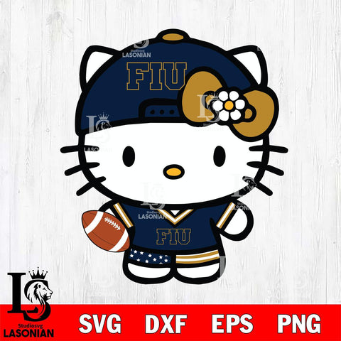 Florida International Panthers Cute Hello Kitty Football 10 Svg Eps Dxf Png File, NCAA svg, Digital Download, Instant Download