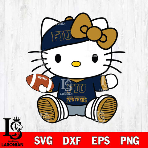 Florida International Panthers Cute Hello Kitty Football 11 Svg Eps Dxf Png File, NCAA svg, Digital Download, Instant Download
