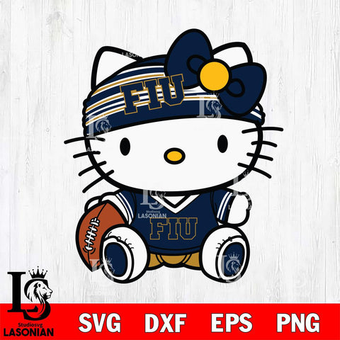 Florida International Panthers Cute Hello Kitty Football 12 Svg Eps Dxf Png File, NCAA svg, Digital Download, Instant Download