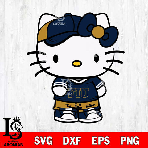 Florida International Panthers Cute Hello Kitty Football 2 Svg Eps Dxf Png File, NCAA svg, Digital Download, Instant Download
