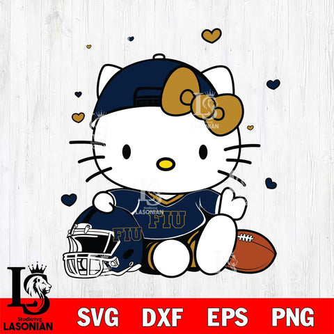 Florida International Panthers Cute Hello Kitty Football Svg Eps Dxf Png File, NCAA svg, Digital Download, Instant Download
