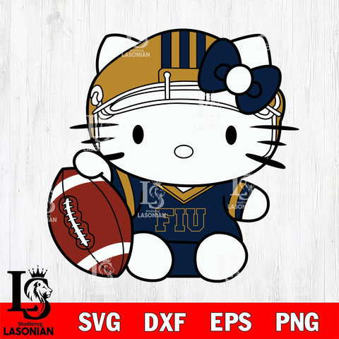 Florida International Panthers Cute Hello Kitty Football 5 Svg Eps Dxf Png File, NCAA svg, Digital Download, Instant Download