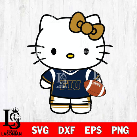 Florida International Panthers Cute Hello Kitty Football 8 Svg Eps Dxf Png File, NCAA svg, Digital Download, Instant Download