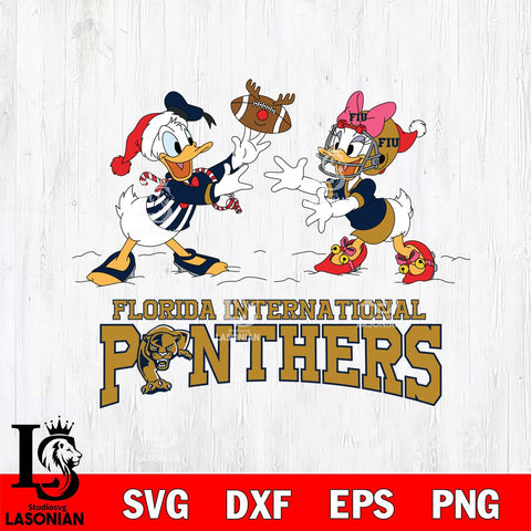 Florida International Panthers Donald Duck & Daisy Duck Football Cricut,Christmas SVG DXF EPS PNG FILE, NCAA Digital Download,Instant Download, Silhouette
