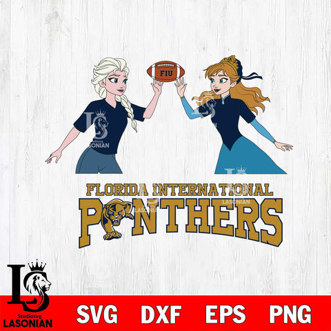 Florida International Panthers Elsa & Anna Football Cricut,Christmas SVG DXF EPS PNG FILE, NCAA Digital Download,Instant Download, Silhouette