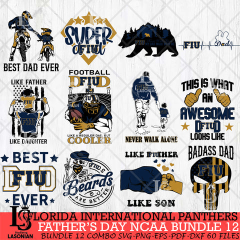 Florida International Panthers Fathers Day NCAA Bundle 12 Svg Eps Dxf Png File, Digital Download, Instant Download