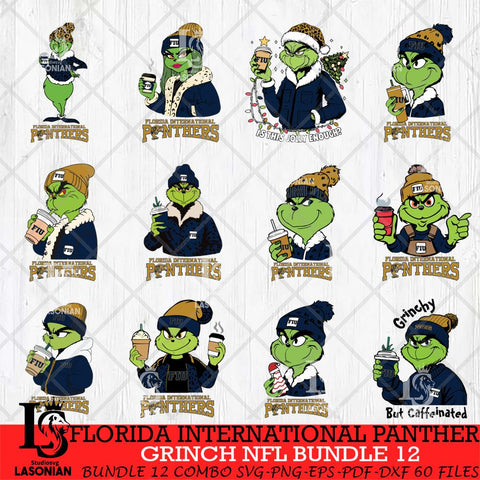 Florida International Panthers Grinch NCAA Bundle 12 SVG Eps Dxf Png File, Digital Download, Instant Download