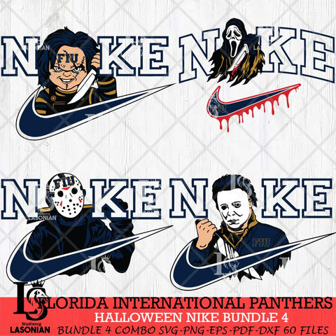 Florida International Panthers Halloween Nike NCAA Bundle 4 Svg Eps Dxf Png File, Digital Download, Instant Download