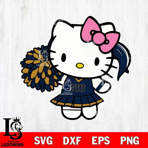Florida International Panthers Hello Kitty Cheerleader 12 Svg Eps Dxf Png File, Digital Download, Instant Download