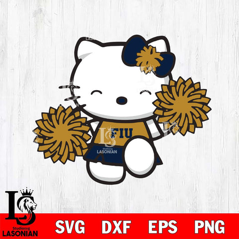 Florida International Panthers Hello Kitty Cheerleader Svg Eps Dxf Png File, Digital Download, Instant Download
