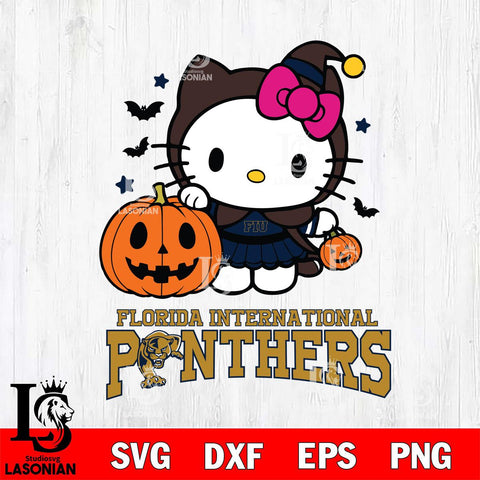 Florida International Panthers Hello Kitty Horror 1 Svg Eps Dxf Png File, Digital Download