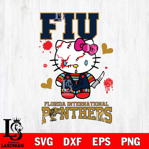 Florida International Panthers Hello Kitty Horror 2 Svg Eps Dxf Png File, Digital Download