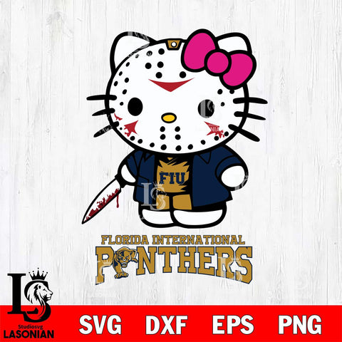 Florida International Panthers Hello Kitty Horror 3 Svg Eps Dxf Png File, Digital Download