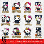 Florida International Panthers Hello Kitty Horror NCAA Bundle 12 SVG Svg Eps Dxf Png File, Digital Download