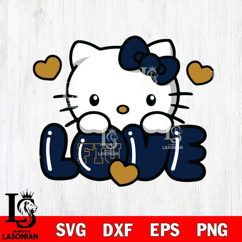 Florida International Panthers Hello Kitty Love Svg Eps Dxf Png File, Digital Download, Instant Download
