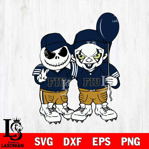 Florida International Panthers Jack Skellington And Pennywise Football Svg Eps Dxf Png File, NCAA svg, Digital Download, Instant Download
