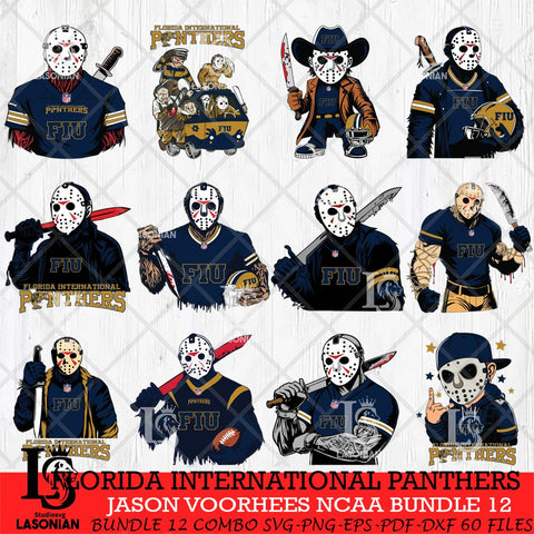 Florida International Panthers Jason Voorhees Horror Bundle 12 SVG Eps Dxf Png File, bundle NCAA svg, Digital Download, Instant Download