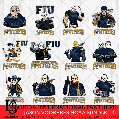 Florida International Panthers Jason Voorhees NCAA Bundle 12 SVG Svg Eps Dxf Png File, Digital Download