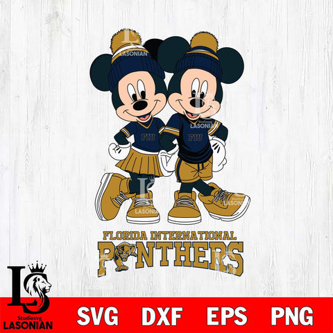 Florida International Panthers Mickey And Minnie Mouse Football Svg Eps Dxf Png File, NCAA svg , File Cut , Digital Download , Instant Download, Cut Svg Files