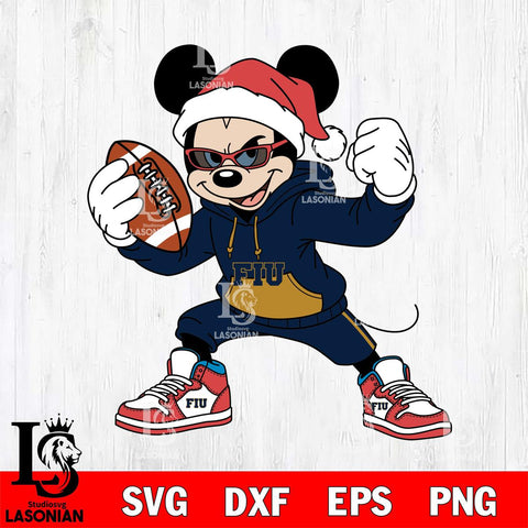 Florida International Panthers Mickey Cool Football Christmas File Cut, NCAA SVG DXF EPS PNG FILE, Digital Download , Criucut , Silhouette